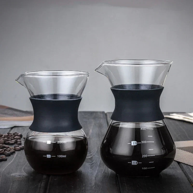 DecorBites™ Glass Coffee Maker with Stainless Steel Filter - Durable Coffeeware