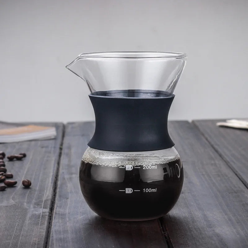 DecorBites™ Glass Coffee Maker with Stainless Steel Filter - Durable Coffeeware