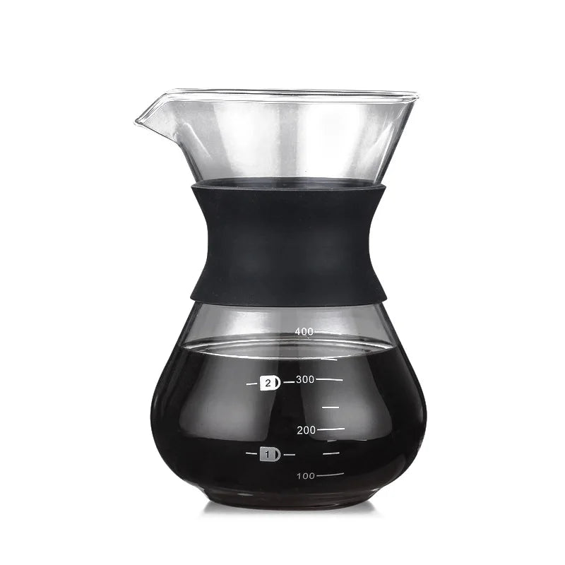 DecorBites™ Glass Coffee Maker with Stainless Steel Filter - Durable Coffeeware